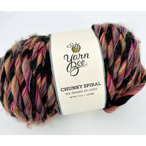 Yarn Bee Chunky Spiral Super Jumbo WE DREAM in COLOR 17oz 120 Yds Black Pink